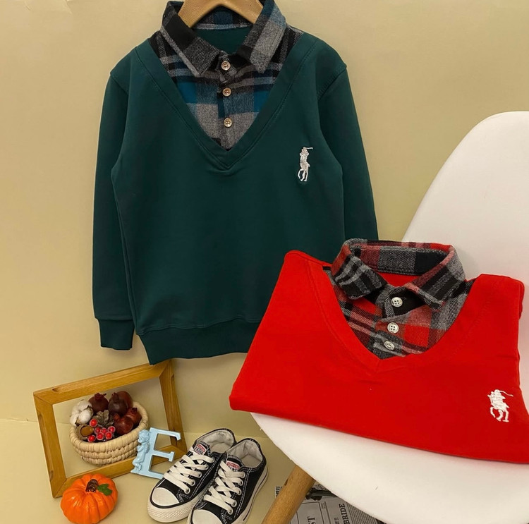 بلوز یقه دار پسرانه