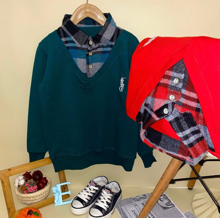 بلوز یقه دار پسرانه