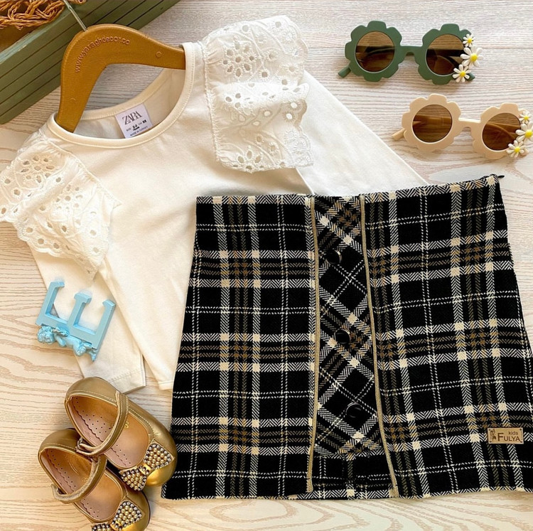 دامن چهارخونه پاییزی