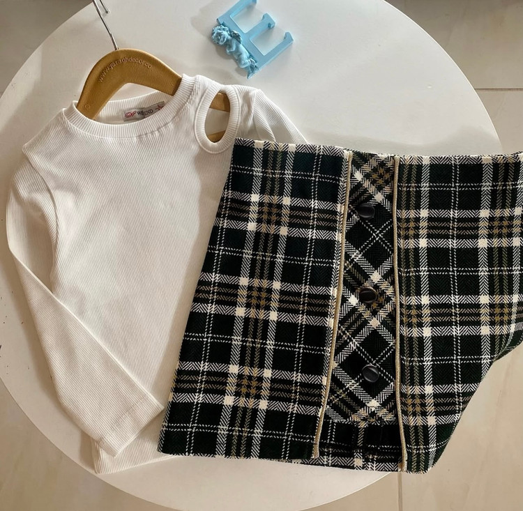 دامن چهارخونه پاییزی