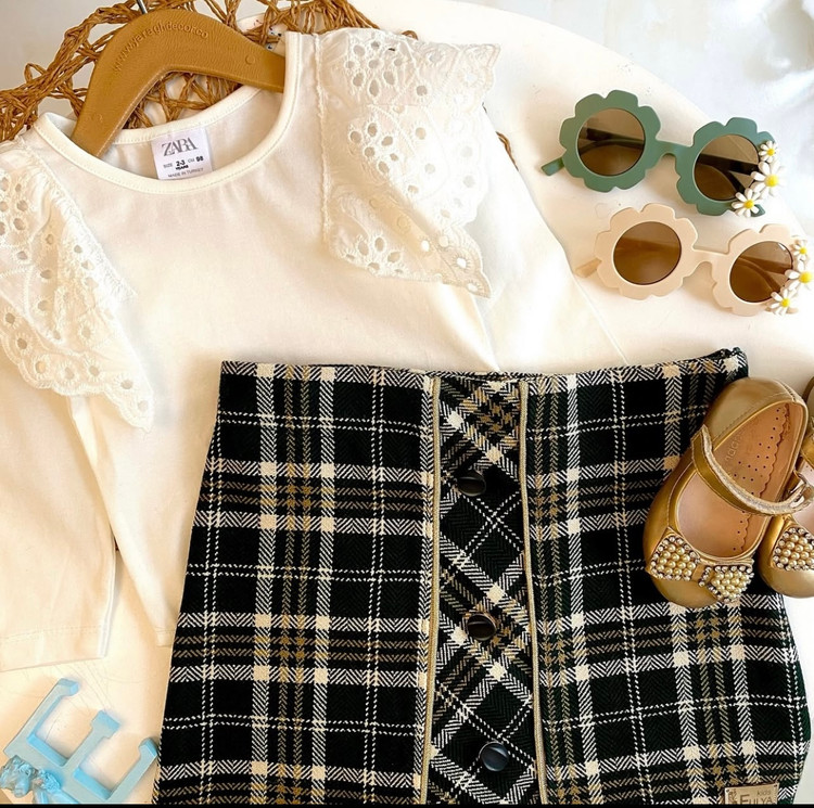 دامن چهارخونه پاییزی