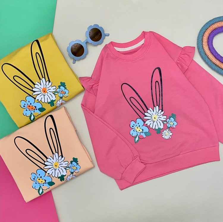 بلوز دخترانه طرح خرگوش 3 الی 9 سال