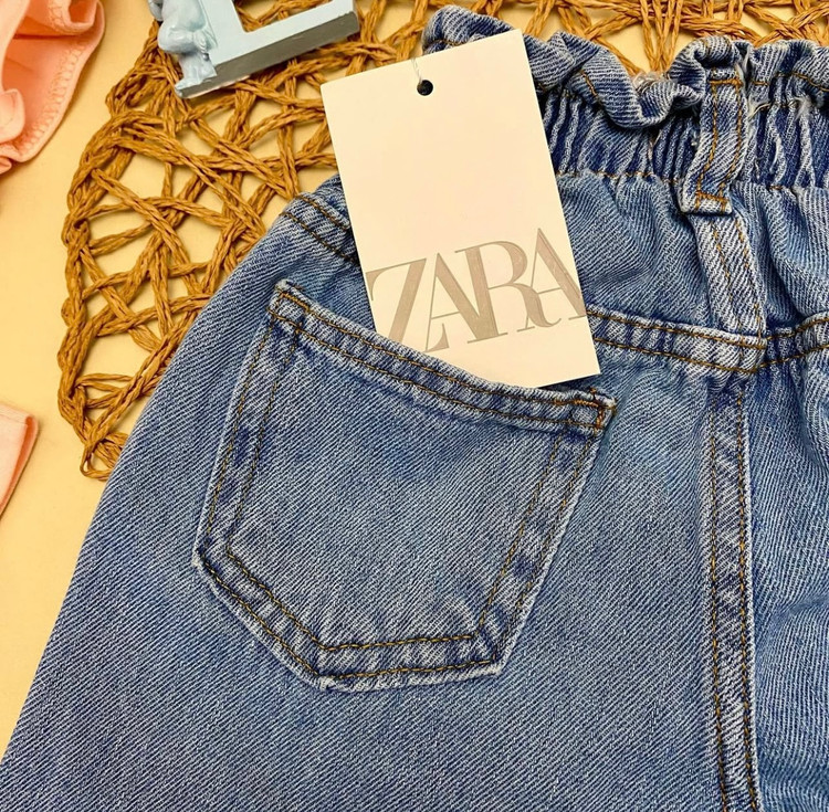 شلوار دخترانه جین طرح مینی موس