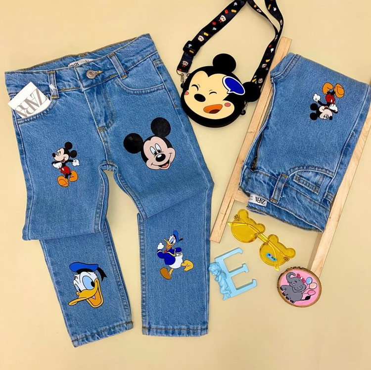 شلوار پسرانه جین میکی موس