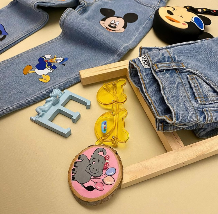 شلوار پسرانه جین میکی موس