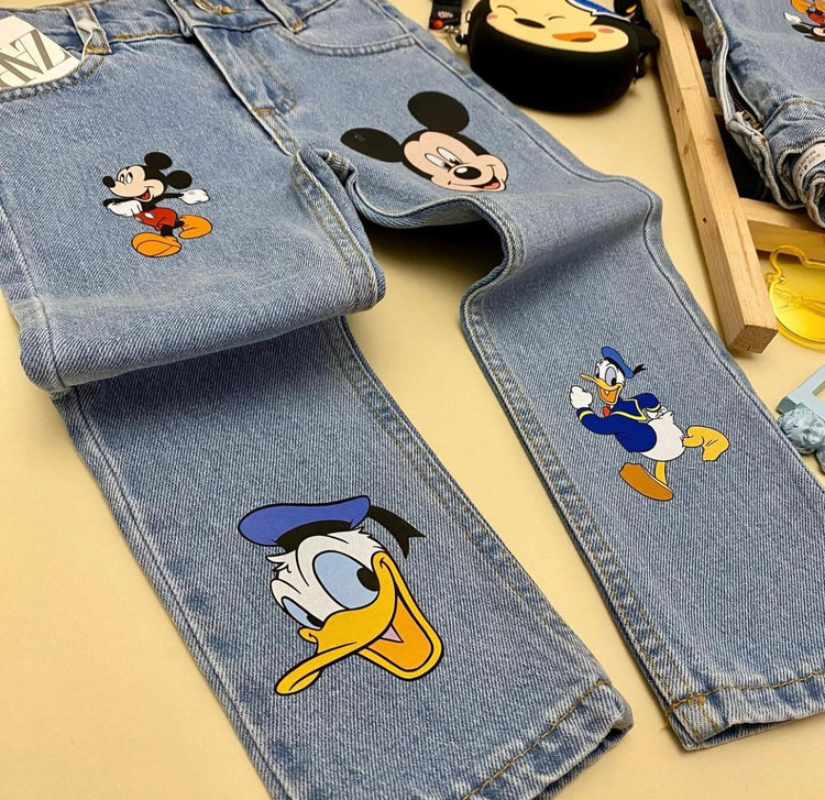 شلوار پسرانه جین میکی موس