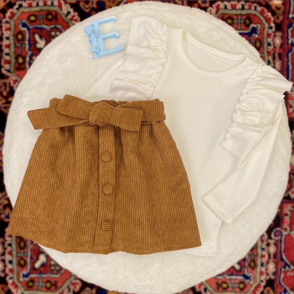ست دخترانه دوتیکه بلوز دامن