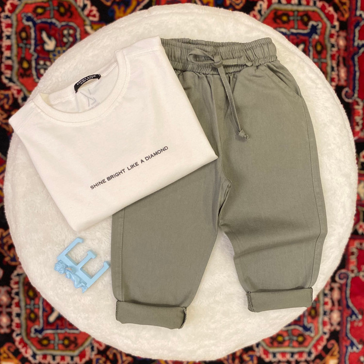 شلوار بچگانه کتان کج راه اسپرت