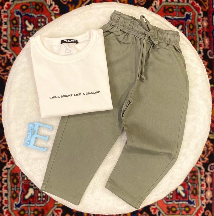 شلوار بچگانه کتان کج راه اسپرت