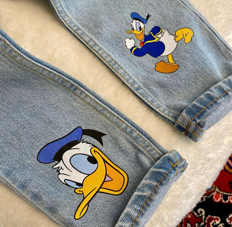 شلوار جین پسرانه طرح میکی موس ترک