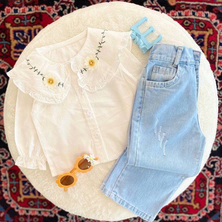 شلوار بگ دخترانه جین