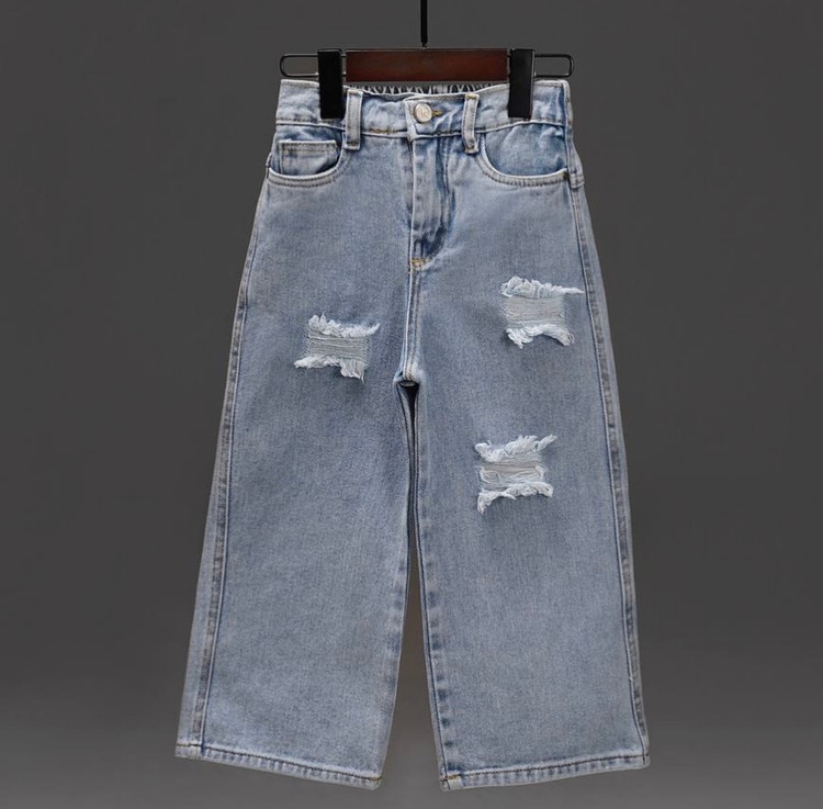 شلوار دخترانه جین زاپدار 3 الی 12 سال