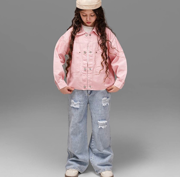 شلوار دخترانه جین زاپدار 3 الی 12 سال