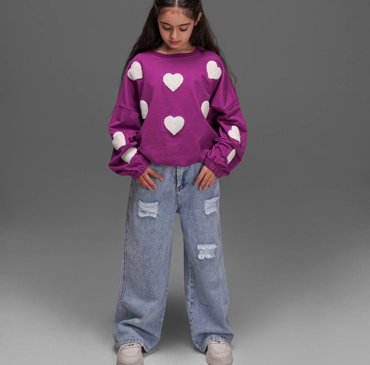 شلوار دخترانه جین زاپدار 3 الی 12 سال