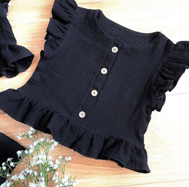 ست دخترانه کراپ شلوار کوتاه بگ