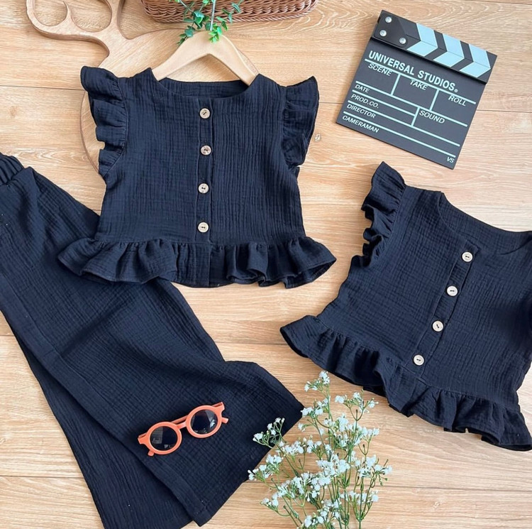 ست دخترانه کراپ شلوار کوتاه بگ