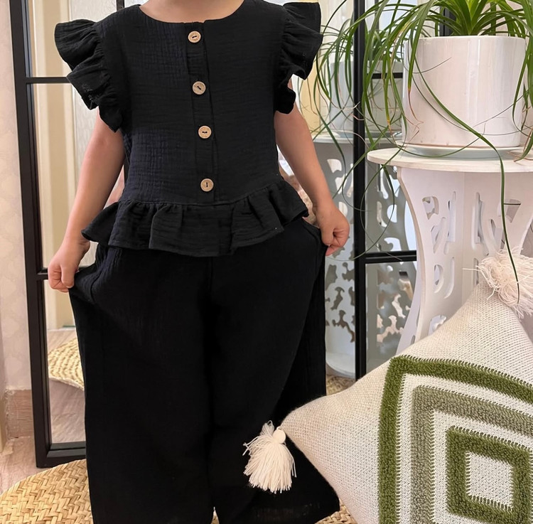 ست دخترانه کراپ شلوار کوتاه بگ