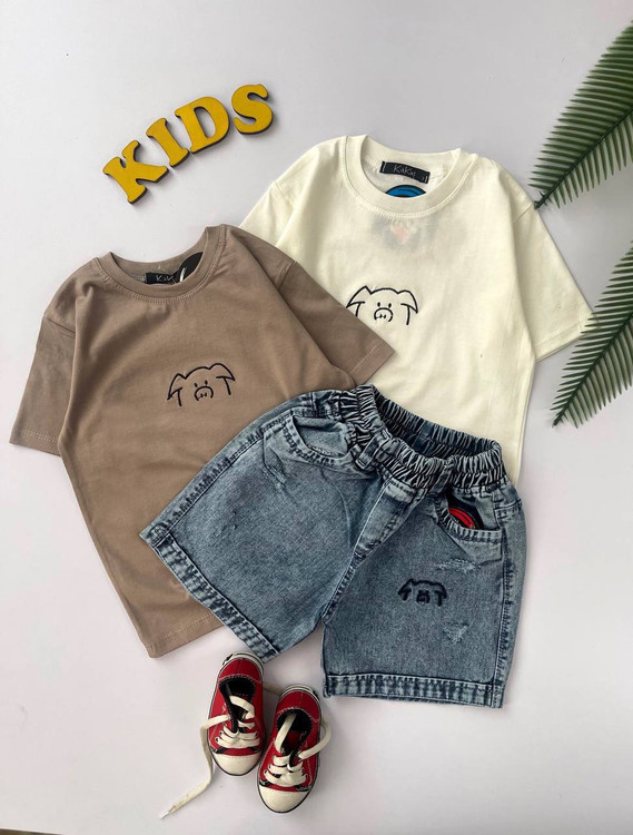 ست دوتیکه تیشرت شلوارک بچگانه