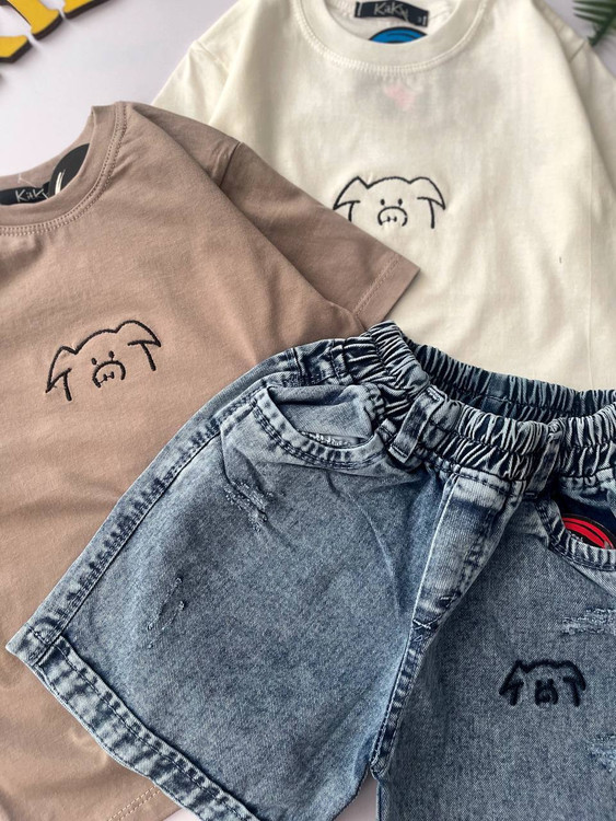 ست دوتیکه تیشرت شلوارک بچگانه