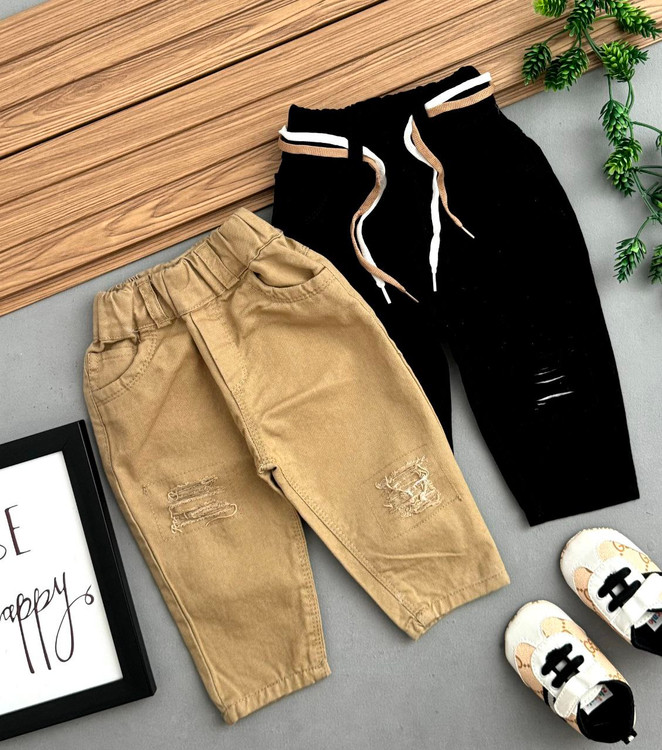 شلوار بچگانه اسپرت کتان 1 الی 5 سال