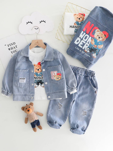 ست سه تیکه جین وارداتی 1 الی 5 سال